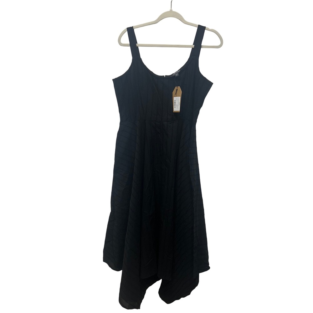 NWT Disturbia Blythe Handkerchief Hem Midaxi Dress Black Cotton whimsigoth 10 - Picture 2 of 10